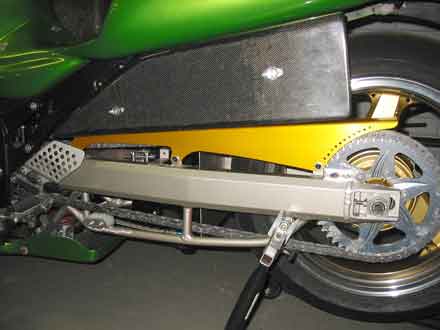 ZAP Racing Drag Bike Shark Guard up close